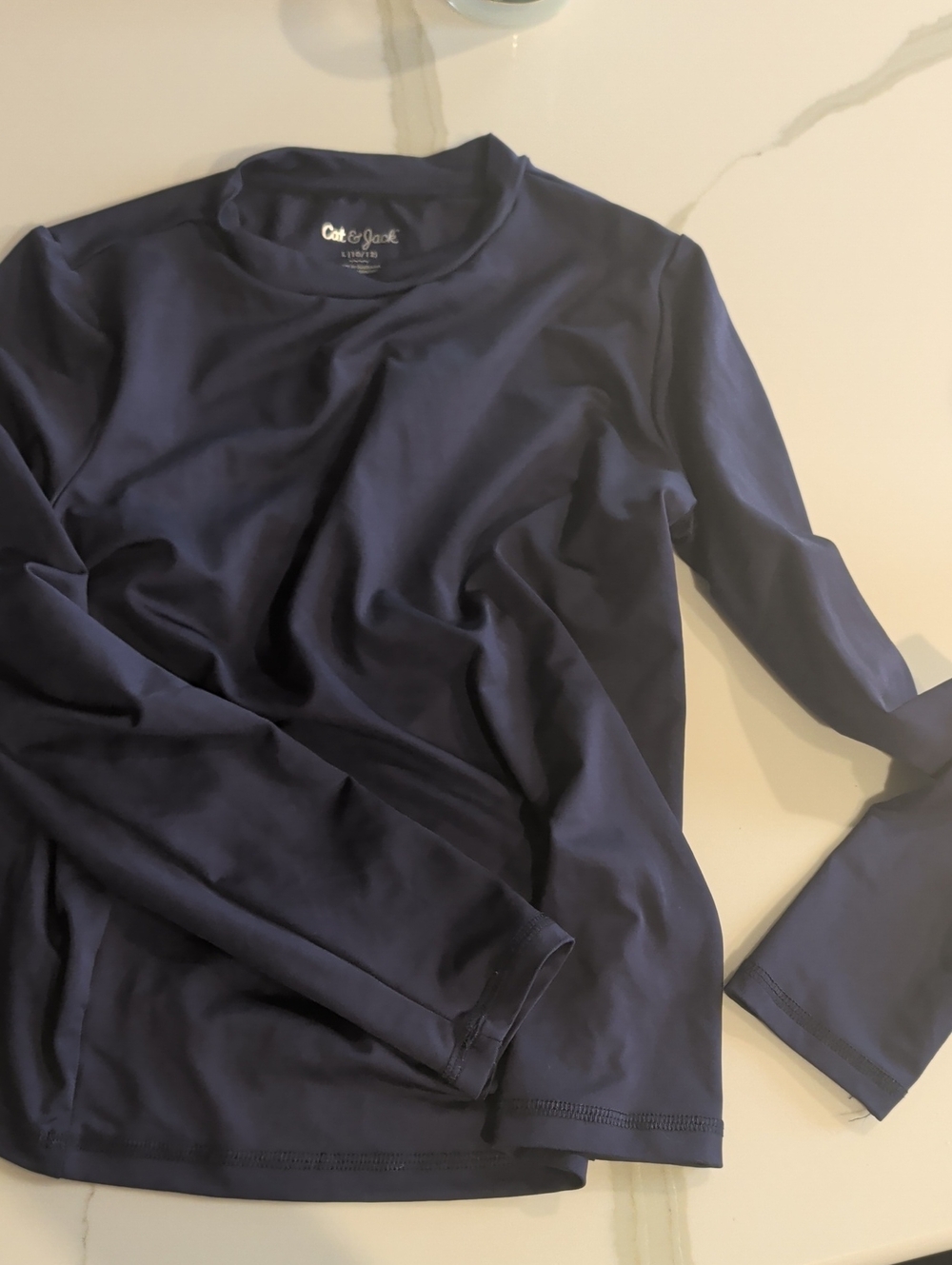 Cat & Jack Long-Sleeve Crew Tee in Navy